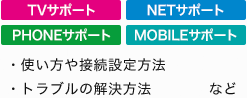 ・使い方や接続設定方法 ・トラブルの解決方法　など