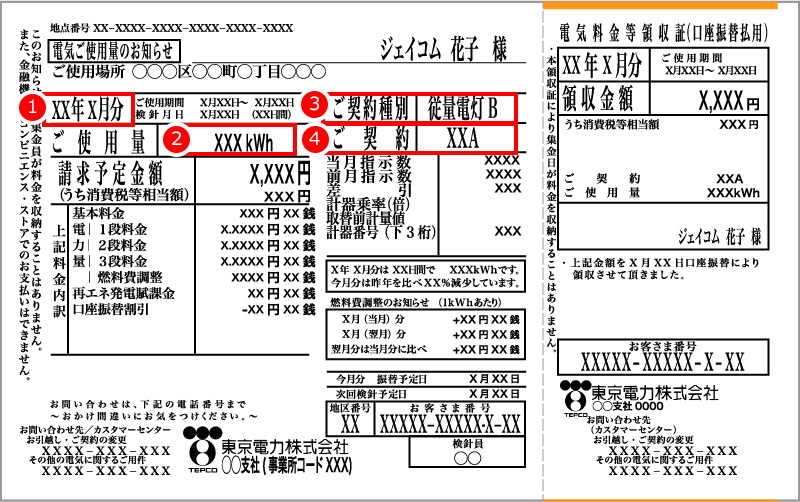 東京電力検針票