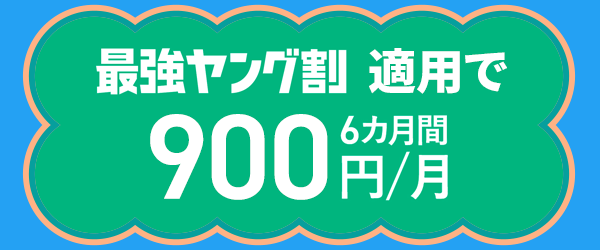 最强杨格折扣适用6个月900日元 (含税)