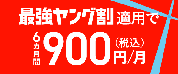 900 yen (tax included) for 6 months with Saikyo Young Wari