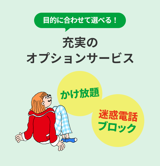 目的に合わせて選べる！ 充実のオプションサービス