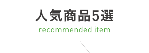 人気商品5選 recommend item