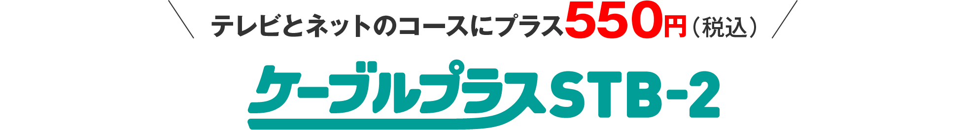 テレビとネットのコースにプラス500円　ケーブルプラスSTB-2