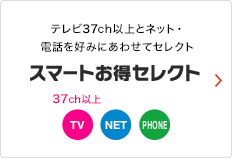 テレビ30ch以上とネット・電話を好みにあわせてセレクト スマートお得セレクト