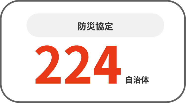 Disaster prevention agreements with 224 local governments