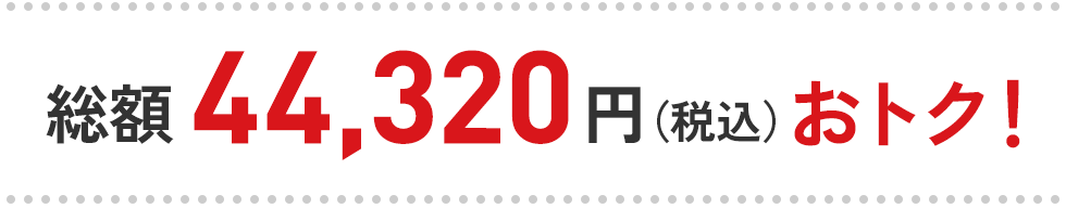 総額44,320円（税込）おトク！