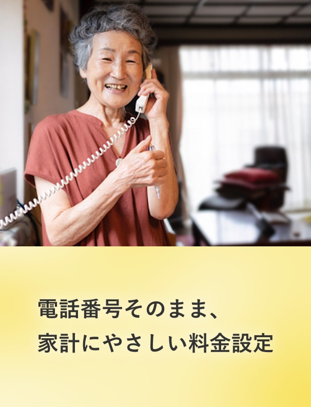 電話番号そのまま、家計にやさしい料金設定