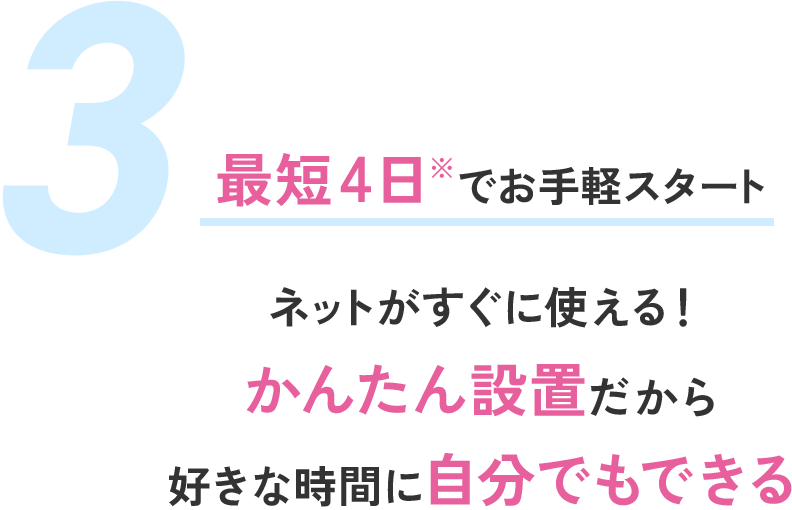 最短4日でお手軽スタート