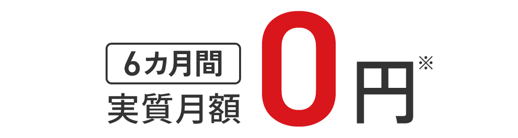 6カ月間 実質月額0円