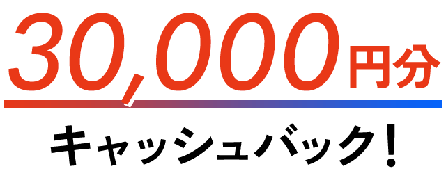 30,000円分キャッシュバック