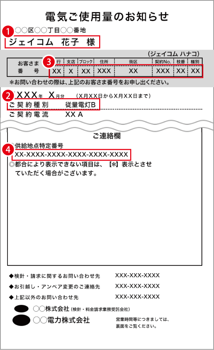 お客さま番号 供給地点特定番号 契約種別 プランなどの調べ方 J Com 電力 J Com