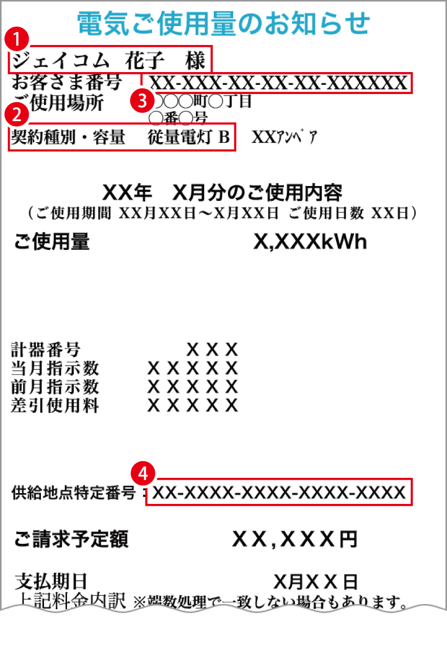 お客さま番号・供給地点特定番号・契約種別/プランなどの調べ方 J:COM 