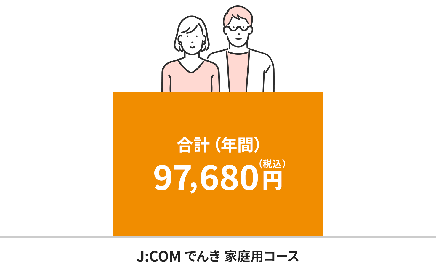 Illustration of discounts on electricity bills when you switch to J:COM DENRYOKU