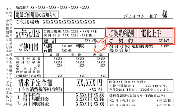 東京電力（電化上手）検針票