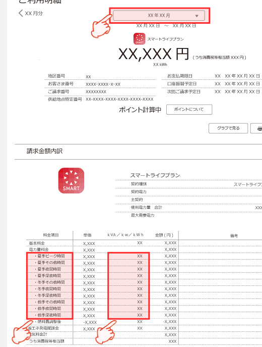 東京電力EP(スマートライフプラン)WEB検針票
