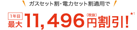 1年目最大11,496円(税抜)割引!