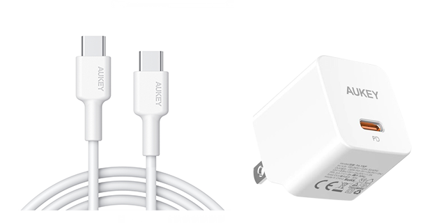 Smartphone charger/cable set (USB-C type)