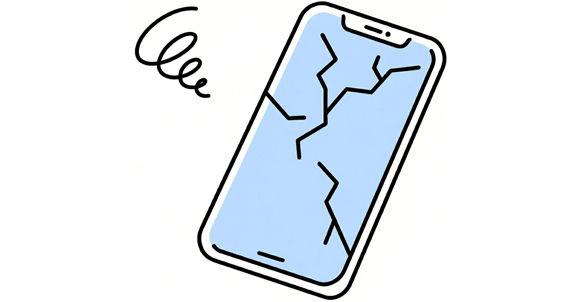 故障したスマートフォンのイラスト