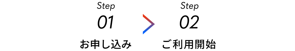 Step 01 お申し込み ＞ Step 02 ご利用開始